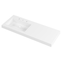 Essential Accessible 1200mm Gloss White Composite Wall Hung Basin